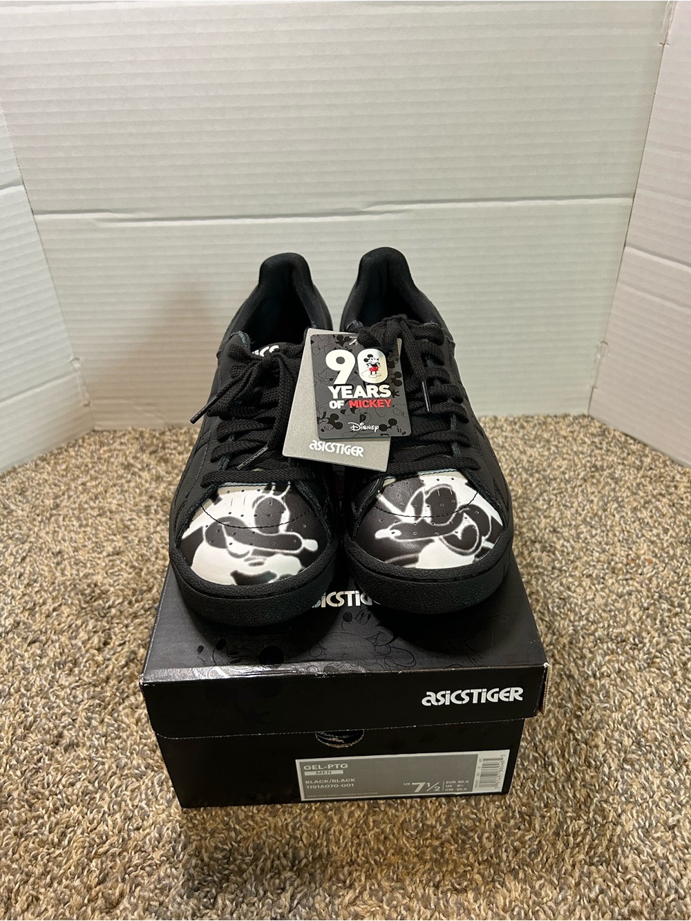 Asics Black and White Mickey Mouse Sneakers